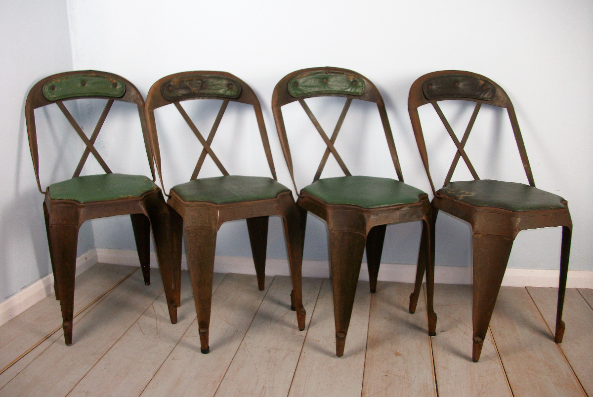 Rare Set of Four Stacking Chairs by Evertaut